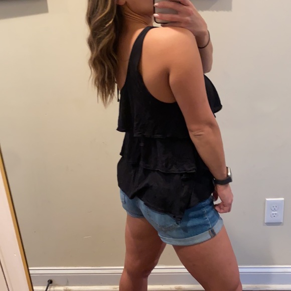 Free People Ruffled One Shoulder Tank Top Size M - Picture 3 of 12